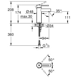 Grohe Essence Tek Kumandalı Lavabo Bataryası - 34294001 görsel 2