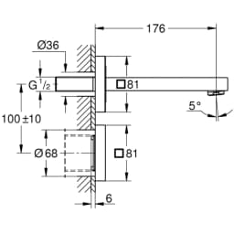 Grohe Eurocube E Tek Su Girişli Ankastre Fotoselli Lavabo Bataryası - 36442000 görsel 2