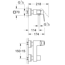 Grohe Eurocube Tek Kumandalı Duş Bataryası - 23145000 görsel 2