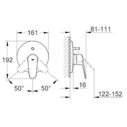 Grohe Eurodisc Cosmopolitan Ankastre Banyo-Duş Bataryası - 19548002 görsel 2