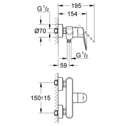 Grohe Eurodisc Cosmopolitan Tek Kumandalı Duş Bataryası - 33569002 görsel 2