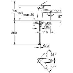 Grohe Eurodisc Cosmopolitan Tek Kumandalı Lavabo Bataryası - 3246920E görsel 2