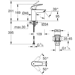 Grohe Eurosmart 2021 Tek Kumandalı Lavabo Bataryası - 23922003 görsel 2