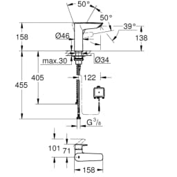 Grohe Eurosmart 2021 Tek Kumandalı Lavabo Bataryası - 23975003 görsel 2