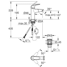 GRohe Eurosmart 2021 Tek Kumandalı Lavabo Bataryası - 23976003 görsel 2