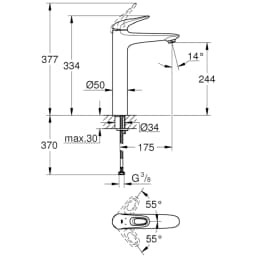 Grohe Eurostyle 2015 Tek Kumandalı Lavabo Bataryası - 23570003 görsel 2