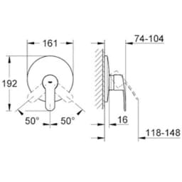 Grohe Eurostyle Cosmopolitan Ankastre Duş Bataryası - 19507002 görsel 2