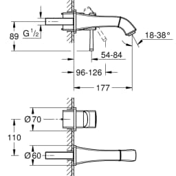 Grohe Grandera İki Delikli Beyaz-Bronz Lavabo Bataryası - 29416IG0 görsel 2