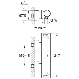 Grohe Grohtherm 2000 Termostatik Duş Bataryası - 34169001 görsel 2