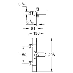 Grohe Grohtherm 800 Cosmopolitan Termostatik Duş Sistemi - 34770000 görsel 2