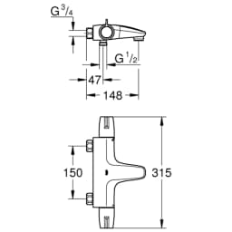 Grohe Grohtherm Special Termostatik Banyo Bataryası - 34671000 görsel 2