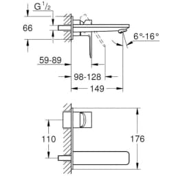 Grohe Lineare New İki Delikli Nikel Ankastre Lavabo Bataryası - 19409AL1 görsel 2