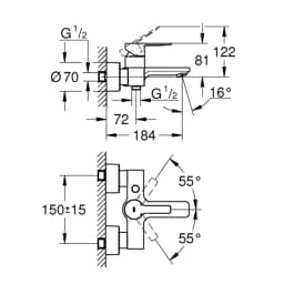 Grohe Lineare New Tek Kumandalı Banyo Bataryası - 33849001 görsel 2