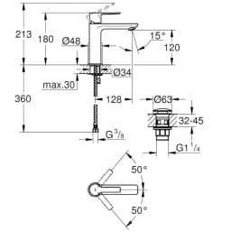 Grohe Lineare New Tek Kumandalı Beyaz Lavabo Bataryası - 23106DC1 görsel 2