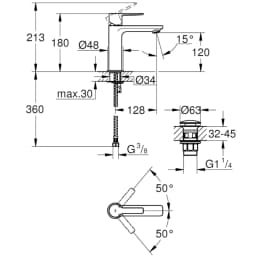 Grohe Lineare New Tek Kumandalı Lavabo Bataryası - 23106001 görsel 2