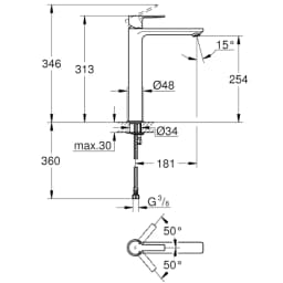 Grohe Lineare New Tek Kumandalı Lavabo Bataryası - 23405DC1 görsel 2