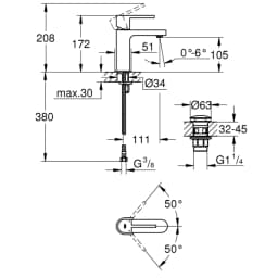 Grohe Plus 2019 Tek Kumandalı Lavabo Bataryası - 33163003 görsel 2