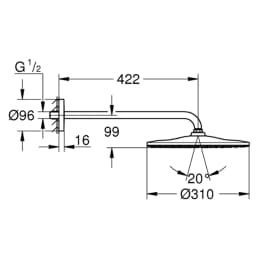 Grohe Rainshower Mono Tek Akışlı Tepe Duşu Seti - 26558000 görsel 2