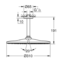 Grohe Rainshower Mono Tek Akışlı Tepe Duşu Seti - 26560000 görsel 2