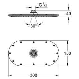 Grohe Rainshower Veris 1 Akışlı 300 Tepe Duşu - 27470000 görsel 2