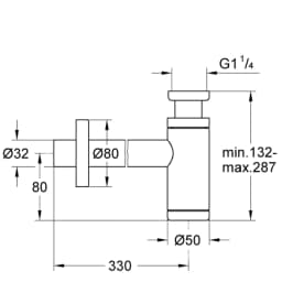 Grohe Pembe Sifon 1 1/4" - 28912DA0 görsel 2