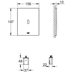 Grohe Tectron Bau E Fotoselli Siyah Kumanda Paneli - 39882KF0 görsel 2