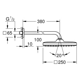 Grohe Tempesta Cube 250 Tepe Duşu Seti - 26682000 görsel 2
