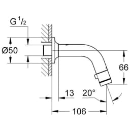 Grohe Universal Duvardan Musluk DN15 - 20205000 görsel 2