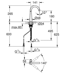 Grohe Zedra 2019 Filtre fonksiyonlu musluk - 30026002 görsel 2