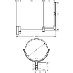 Hansgrohe AddStoris Makyaj Aynası 41791000 görsel 2