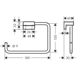 Hansgrohe AddStoris Satin Siyah Halka Havluluk görsel 2