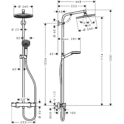Hansgrohe Crometta S240 1jet Eco Termostatlı Duş Kolunu 27268000 görsel 2