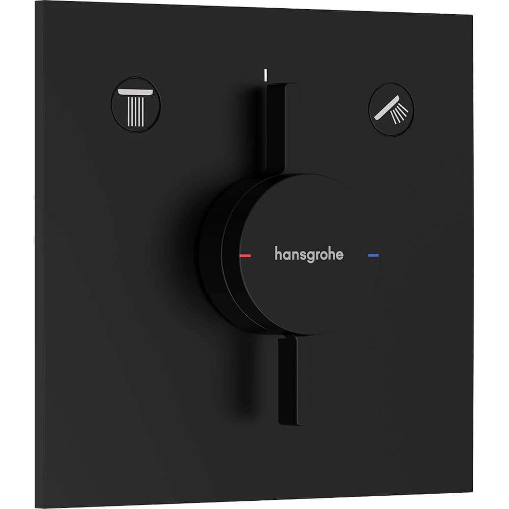 Hansgrohe DuoTurn E 2 Çıkış İçin Satin Siyah Ankastre Banyo Bataryası 75417670