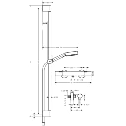 Hansgrohe Pulsify Select S Satin Siyah Termostatik Banyo Bataryalı 90 Cm Duş Barı - 24261670 görsel 2