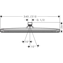 Hansgrohe Raindance Alive Q 210/340 1jet EcoSmart Parlak Altın Tepe Duşu - 24531990 görsel 2