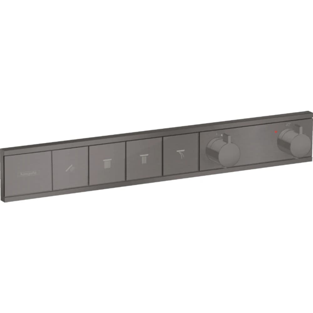 Hansgrohe RainSelect 4 Çıkış İçin Mat Siyah-Krom Termostatik Ankastre Banyo Bataryası - 15382340