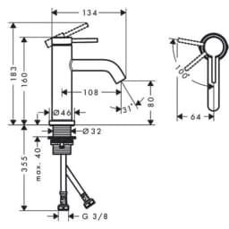 Hansgrohe Tecturis Tek Kollu Lavabo Bataryası - 73301000 görsel 2