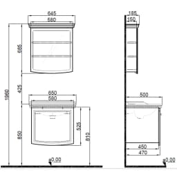 Kale Arte+ 65 Cm Mat Antrasit Banyo Dolabı Takımı (Krom Kulp) görsel 2