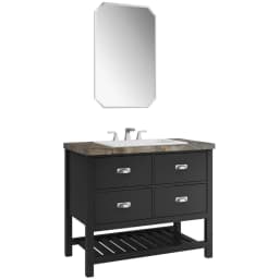Kale Grandhome 100 Cm Mat Siyah-Asteroid Banyo Dolabı Takımı (Mat Krom Kulp) görsel 1