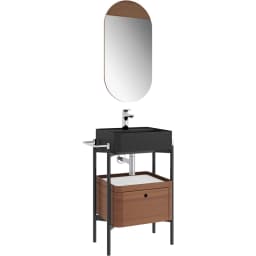 Kale Icon 2.0 50 Cm Kare Mat Siyah Banyo Dolabı Takımı görsel 1