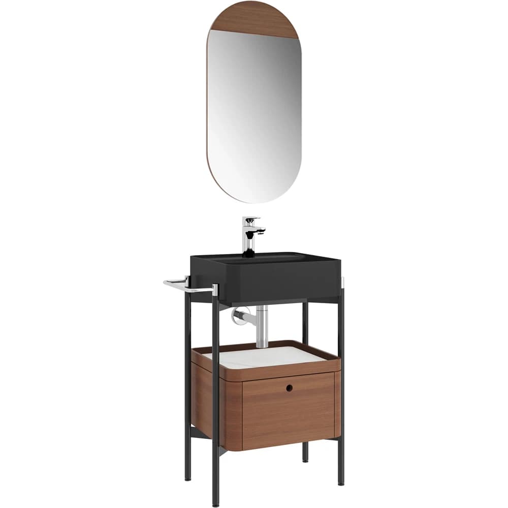 Kale Icon 2.0 50 Cm Kare Mat Siyah Banyo Dolabı Takımı