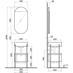 Kale Icon 2.0 50 Cm Yuvarlak Vizon Banyo Dolabı Takımı görsel 2