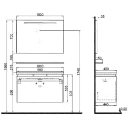 Kale Idea 2.0 100 Cm Pasifik A Tek Çekmeceli Banyo Dolabı Takımı 610100200508 görsel 2
