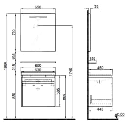 Kale Idea 2.0 65 Cm Parlak Antrasit Tek Çekmeceli Banyo Dolabı Takımı görsel 2