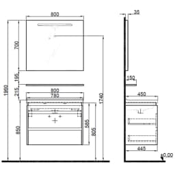 Kale Idea 2.0 80 Cm Parlak Beyaz Çift Çekmeceli Banyo Dolabı Takımı 610100200526 görsel 2