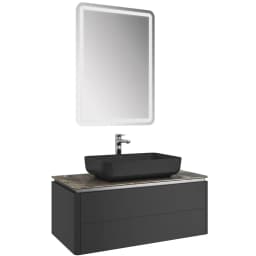 Kale Lotus 100 Cm Mat Siyah-Asteroid Banyo Dolabı Takımı 610100201425 görsel 1