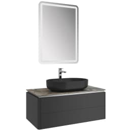 Kale Lotus 100 Cm Mat Siyah-Asteroid Banyo Dolabı Takımı 610100201429 görsel 1