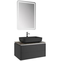 Kale Lotus 80 Cm Mat Siyah-Asteroid Banyo Dolabı Takımı 610100201417 görsel 1