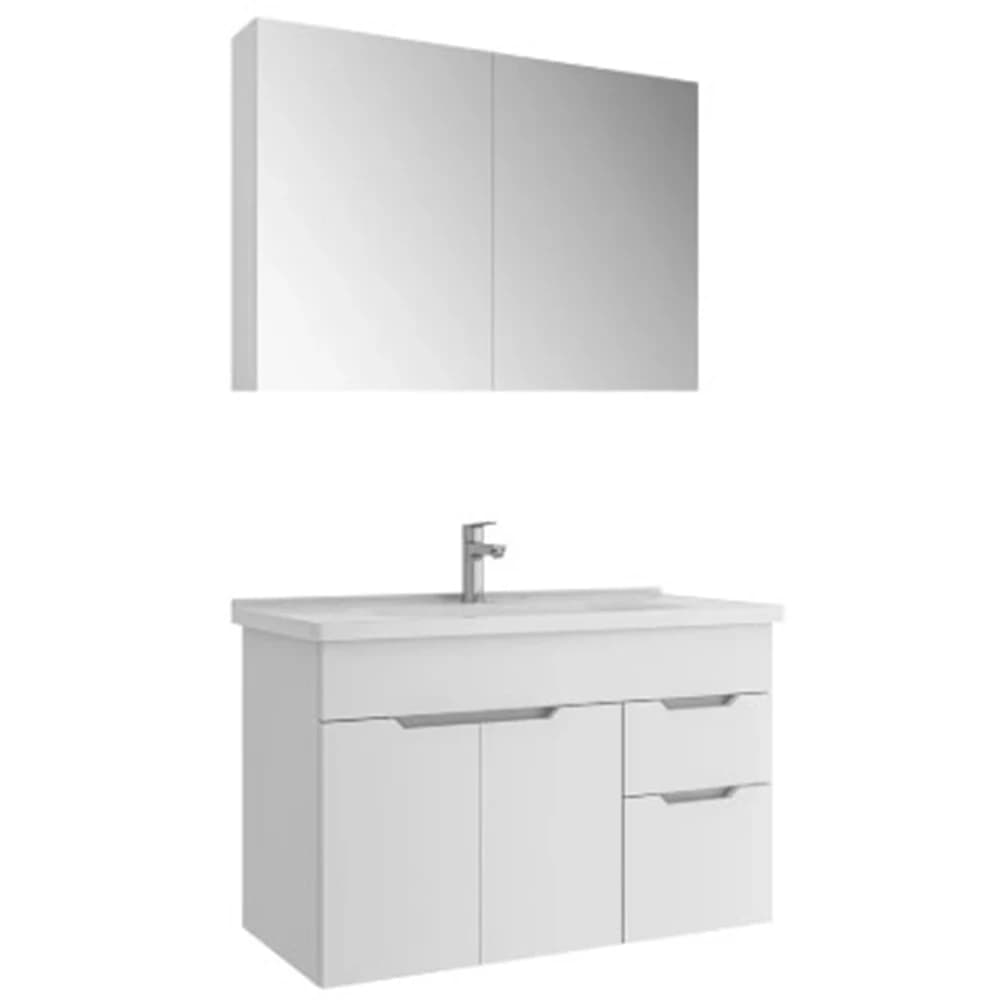 Kale Stora 100 Cm Parlak Beyaz Banyo Dolabı Takımı 610100200916