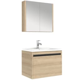 Kale Vista 80 Cm Set (Lavabo Dolabı + Ayna Dolabı) Koyu Meşe (Lavabo Hariç) görsel 1